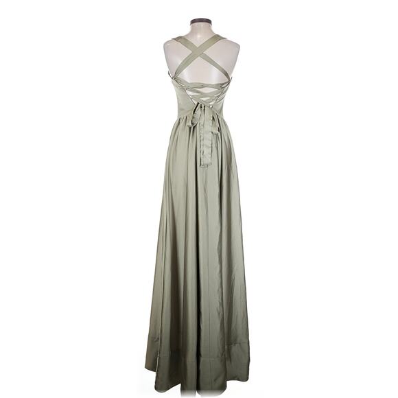 Show Me Your Mumu Abigail Maxi Dress Moss Green Luxe Satin XL NWT - Picture 9 of 10